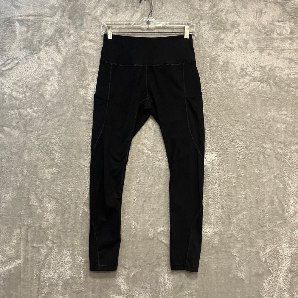 Lingswallow Yoga Leggings Womens Medium Black High Waist Pockets Athletic Pants